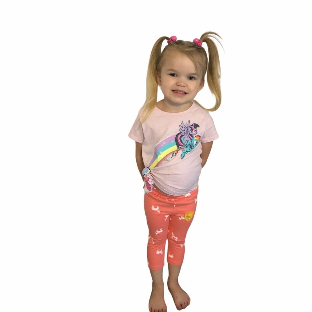 NWT Cat and Jack Unicorn Leggings Toddler Lot of 2 Pink Pants Pull On  3T - Picture 11 of 11
